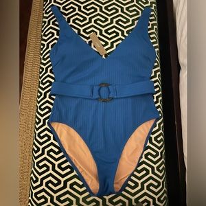 J Crew Wide-rib belted one-piece